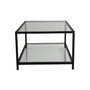 Hanah Home Astro Mesa de Centro de Cristal Templado Humo y Negro